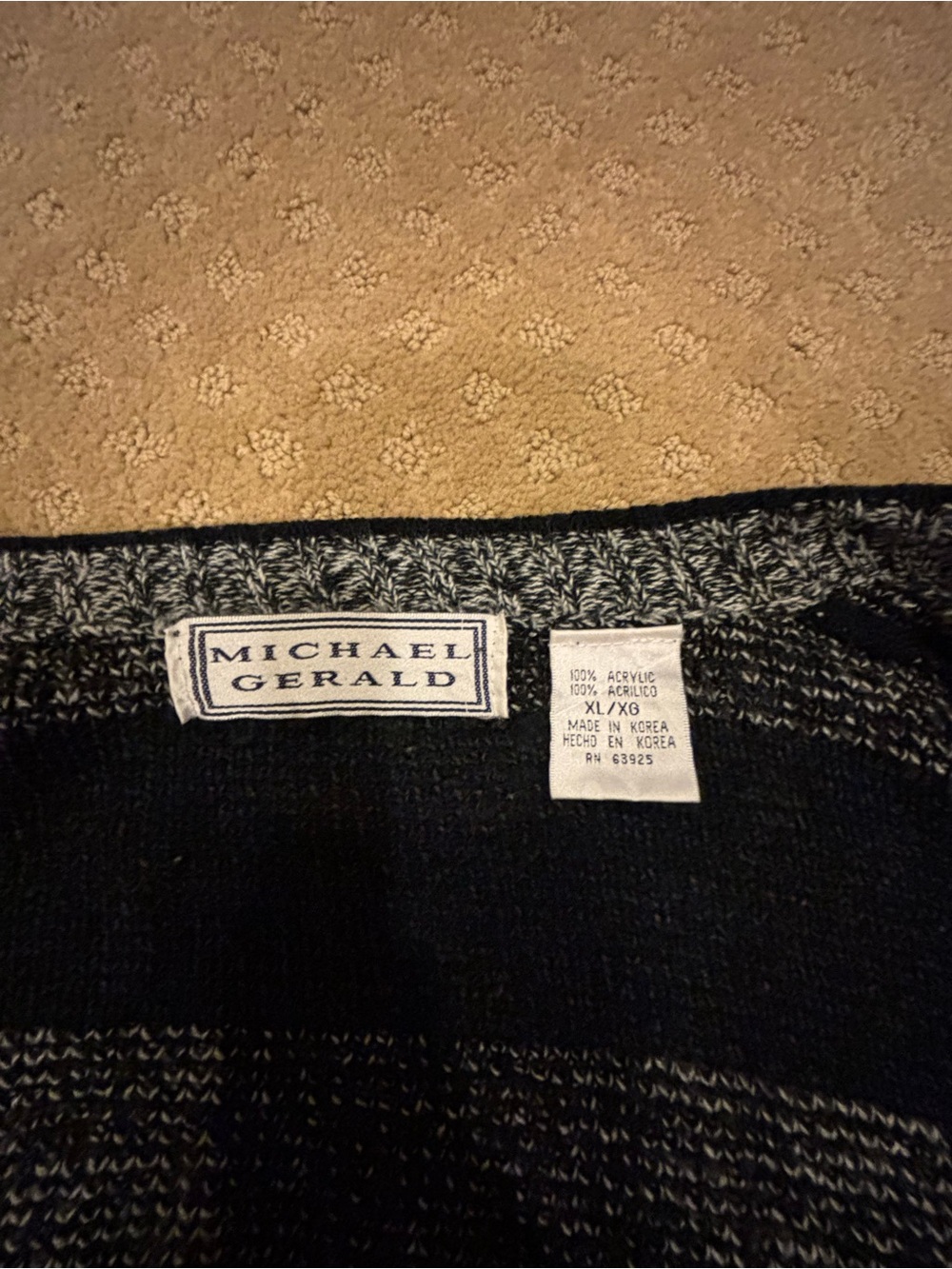 Women’s Michael Gerald Black and Gray Cardigan Sweater Sz XL